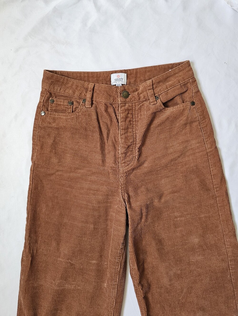 Sisstrevolution Rust Corduroy Wide Leg Pants Size 27/6 - Picture 3 of 16
